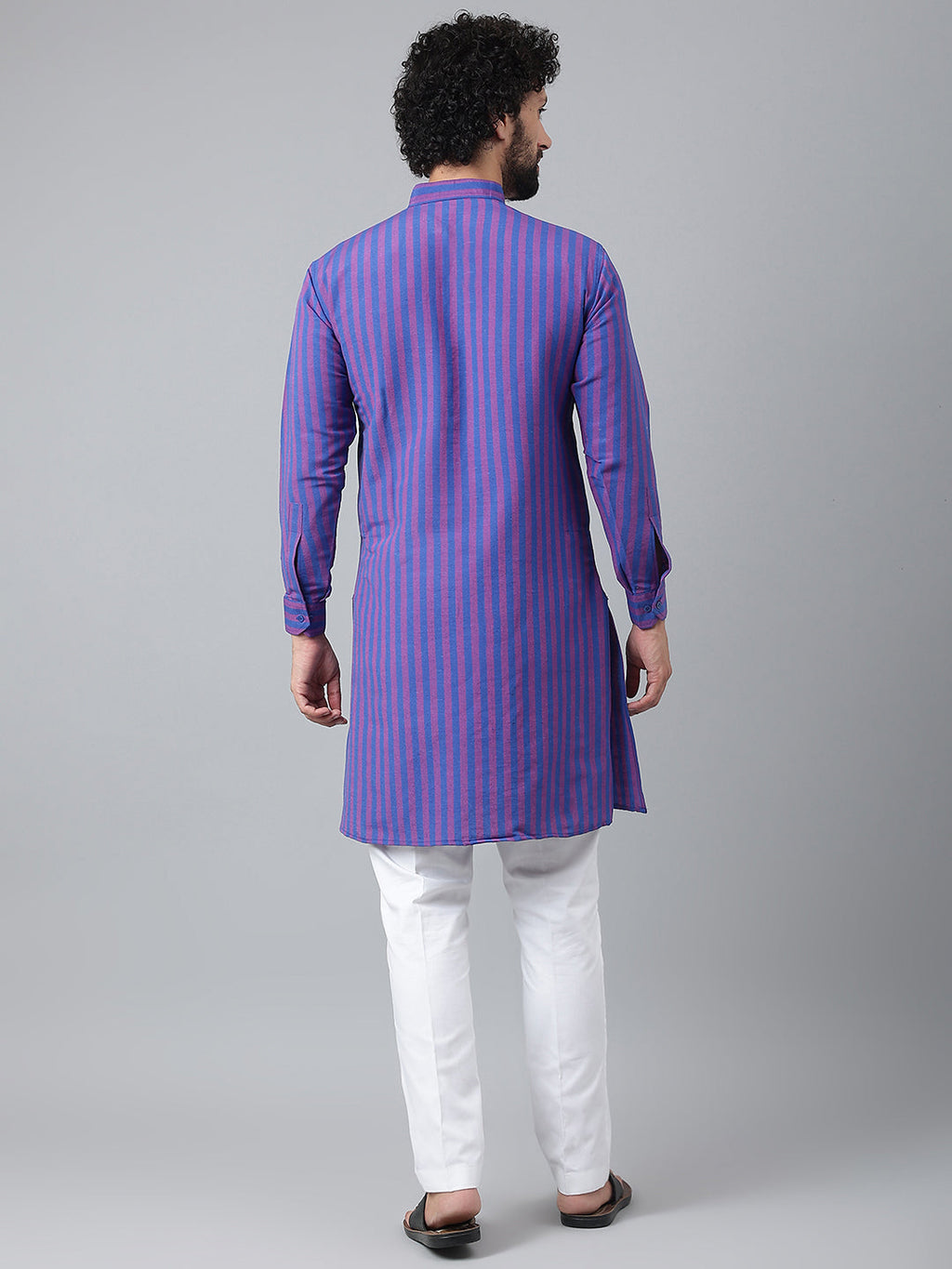 RIAG Navy Men's Ethnic Long Kurta And Pyjama Set