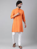 RIAG Orange Men's Ethnic Long Kurta And Pyjama Set