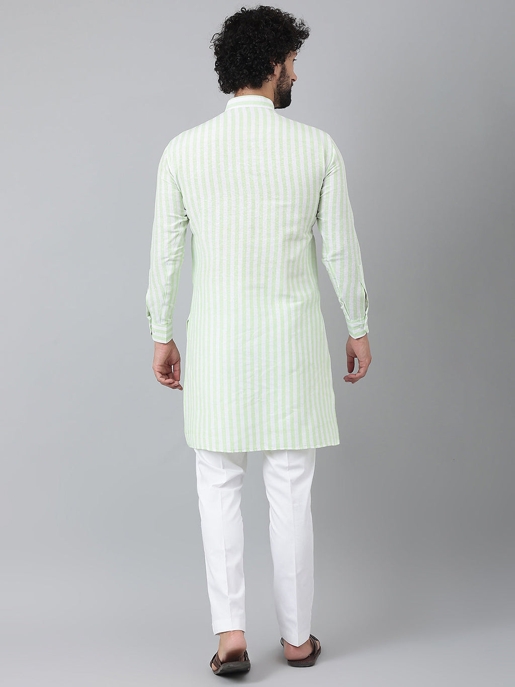 RIAG Green Men's Ethnic Long Kurta And Pyjama Set
