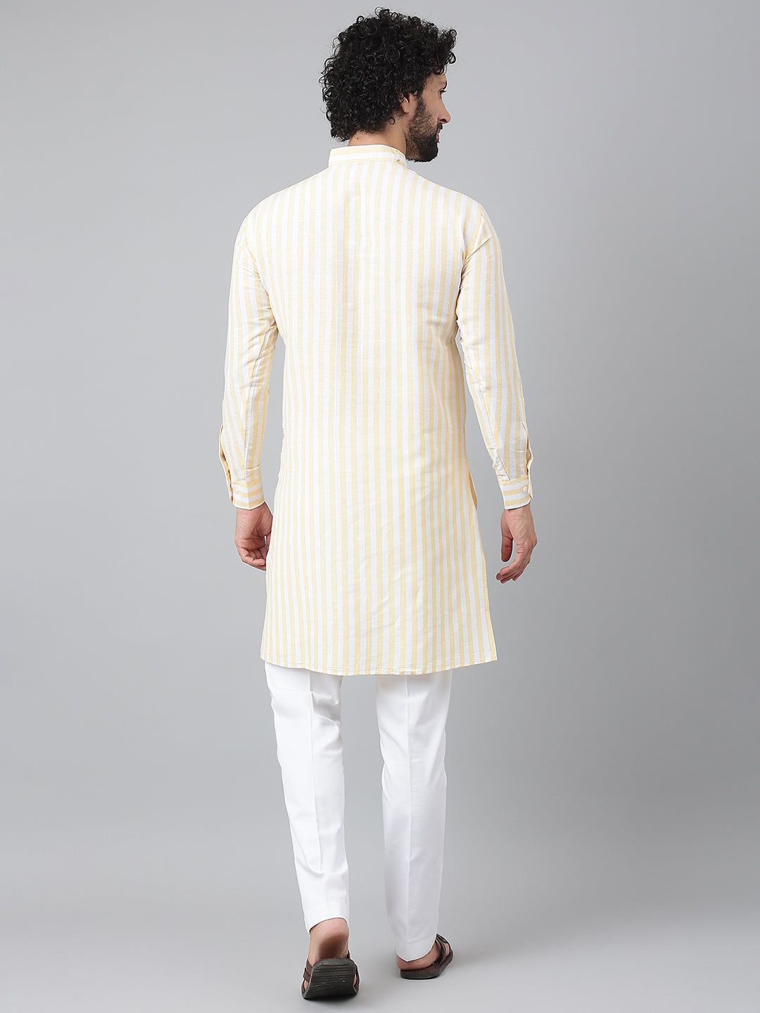 RIAG Beige Men's Ethnic Long Kurta And Pyjama Set