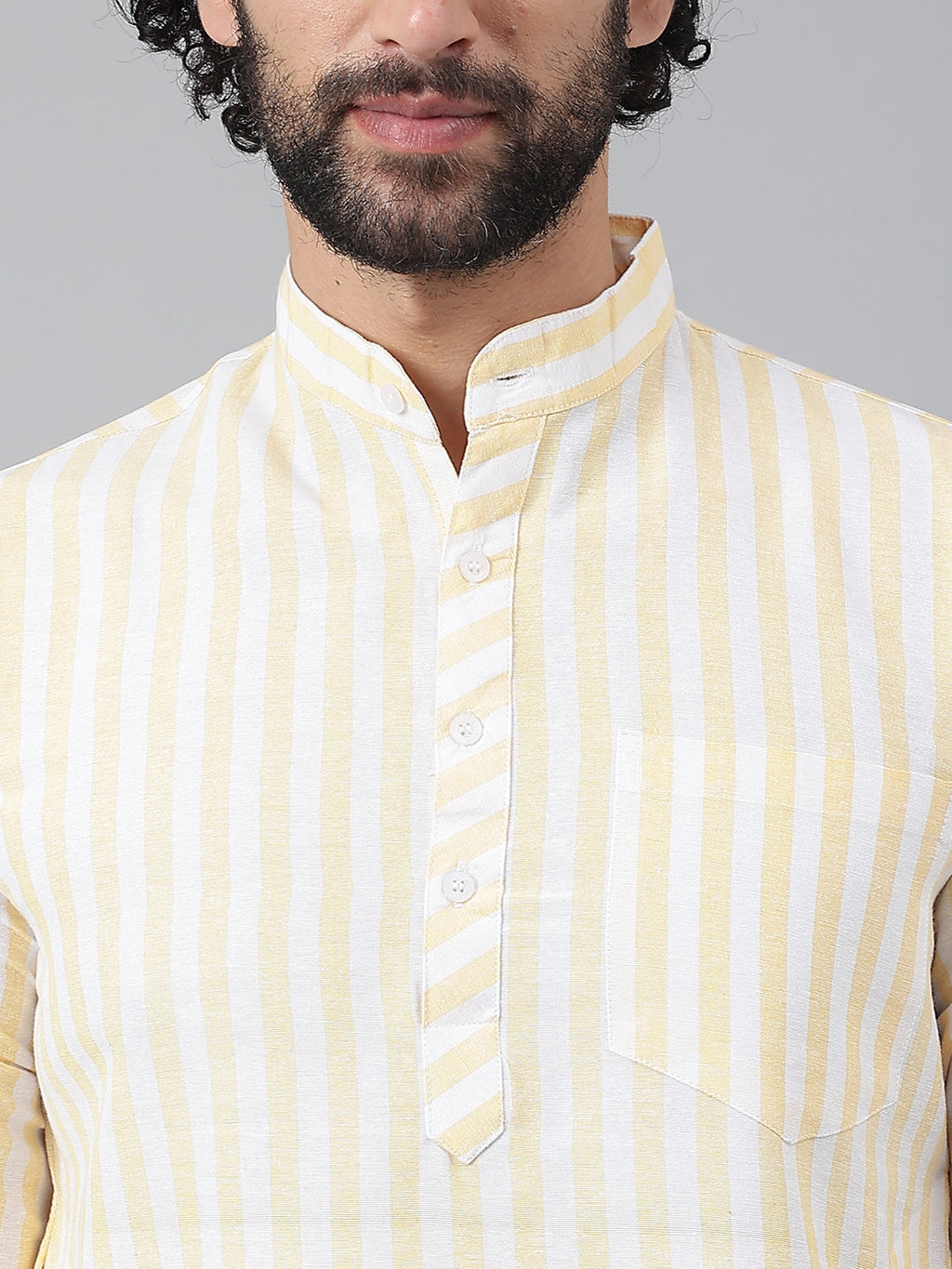 RIAG Beige Color Long Sleeves Ethnic Men's Cotton Long Kurta
