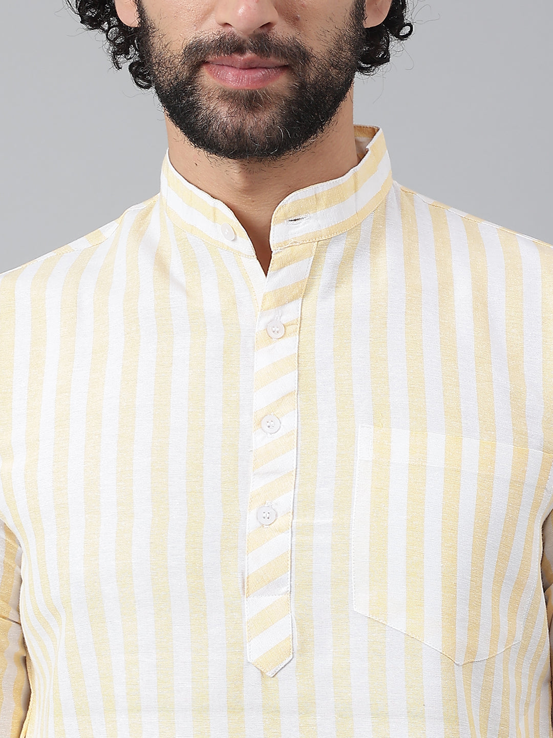 RIAG Beige Color Long Sleeves Ethnic Men's Cotton Long Kurta