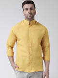 RIAG Mustard Men's Chinese Collar Full Sleeves Shirt