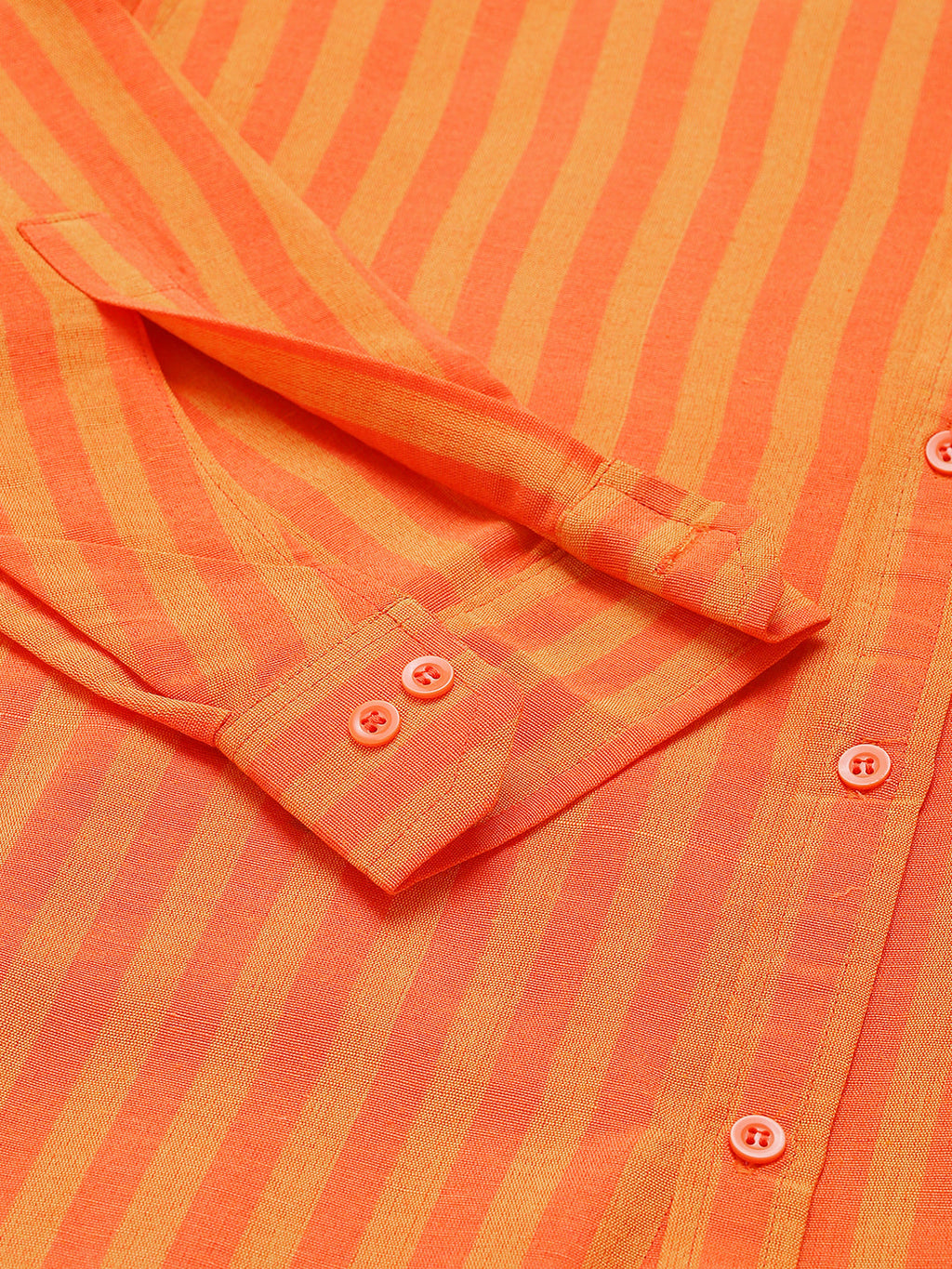 RIAG Orange Men's Chinese Collar Full Sleeves Shirt