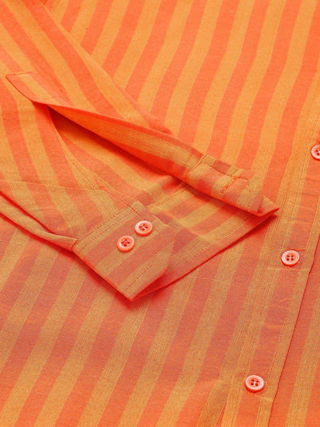 RIAG Orange Men's Chinese Collar Full Sleeves Shirt