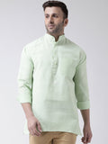 RIAG Green Color Long Sleeves Men's Cotton Short Kurta