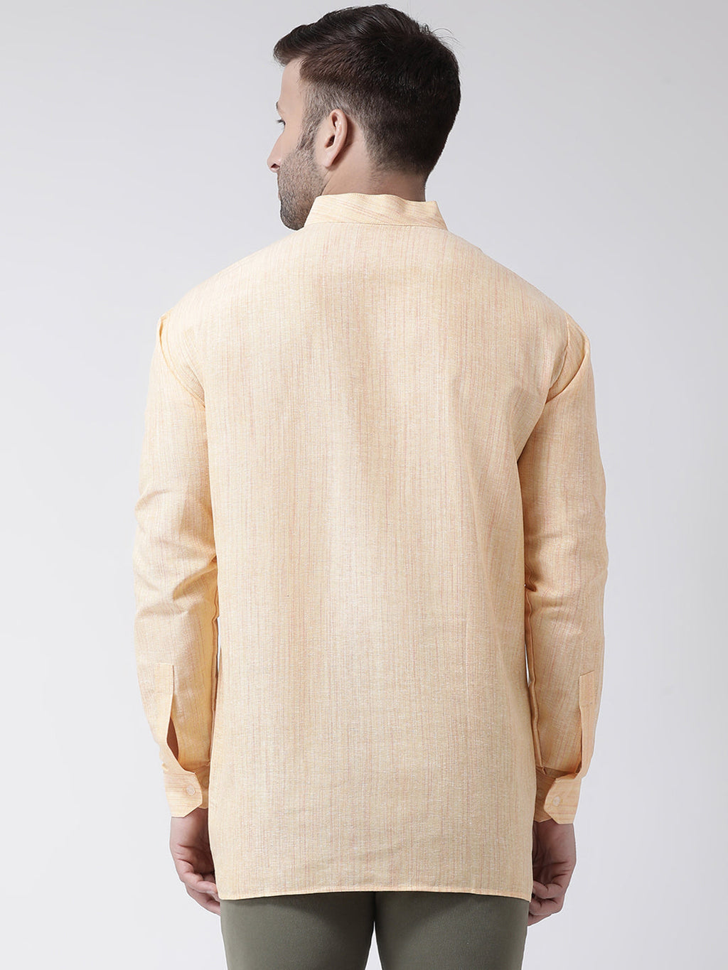 RIAG Beige Color Long Sleeves Men's Cotton Short Kurta