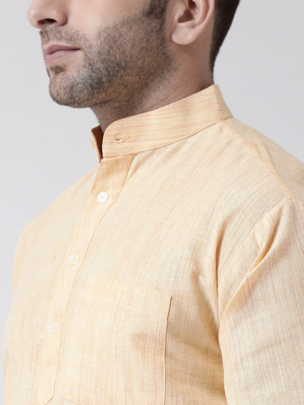 RIAG Beige Color Long Sleeves Men's Cotton Short Kurta