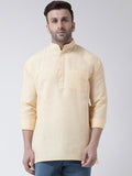 RIAG Beige Color Long Sleeves Men's Cotton Short Kurta