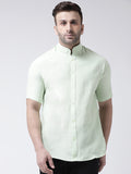 RIAG Green Men's Chinese Collar Half Sleeves Shirt