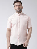 RIAG Peach Men's Chinese Collar Half Sleeves Shirt