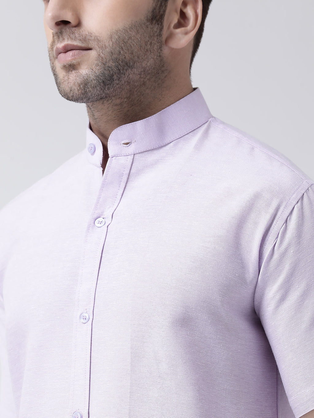 RIAG Violet Men's Chinese Collar Half Sleeves Shirt