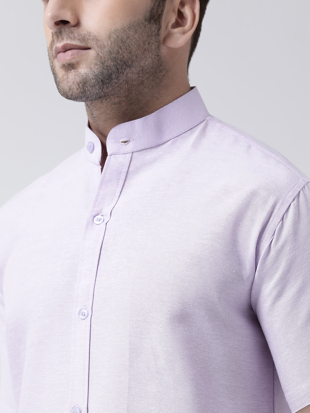 RIAG Violet Men's Chinese Collar Half Sleeves Shirt