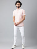 RIAG Orange Color Short Sleeves Casual Men's Cotton Short Kurta