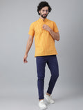 RIAG Yellow Color Short Sleeves Casual Men's Cotton Short Kurta