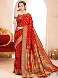 Shree Shyam Fashion Paithani Silk Red Saree