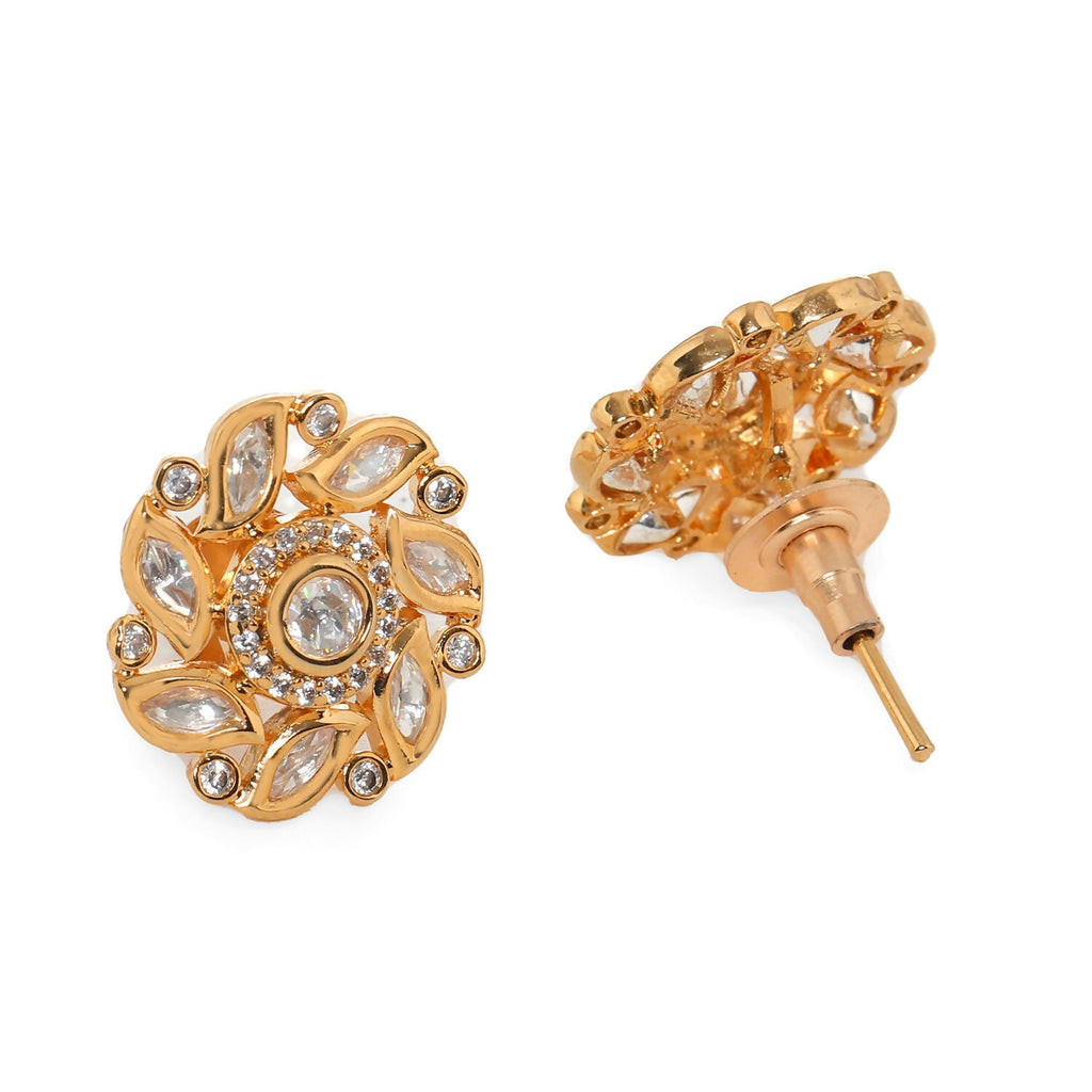 Round Kundan Studs (Gold) - Ruby Raang