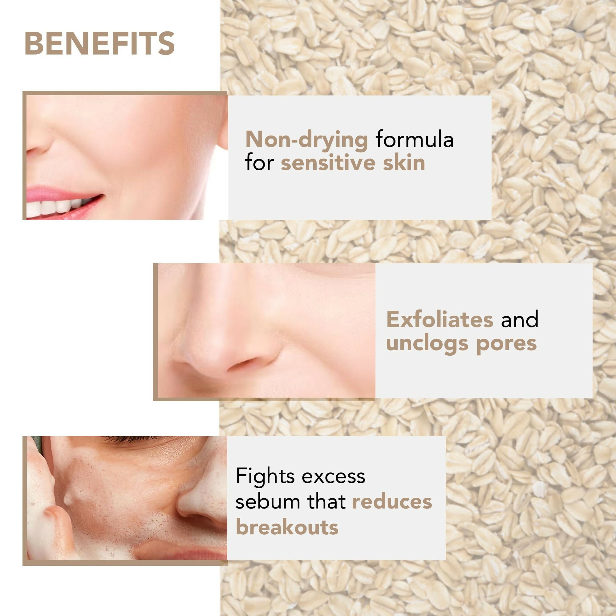 Botanic Hearth Oat & Niacinamide Cleanser Face Wash Enriched with Seabuckthorn Fruit Oil, Willow Bark Extract