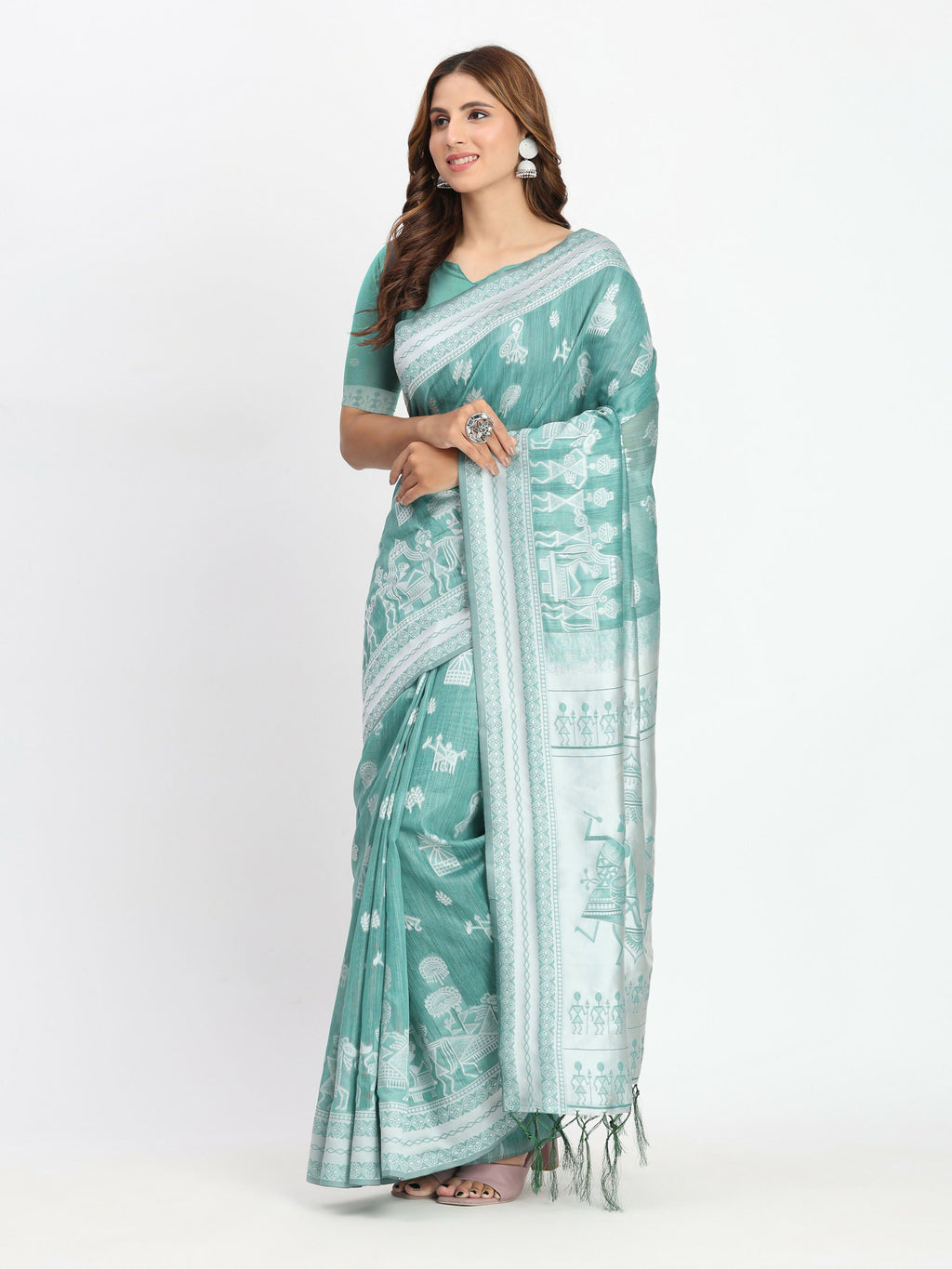 Shree Shyam Fashion Linen Cotton Mustard Saree
