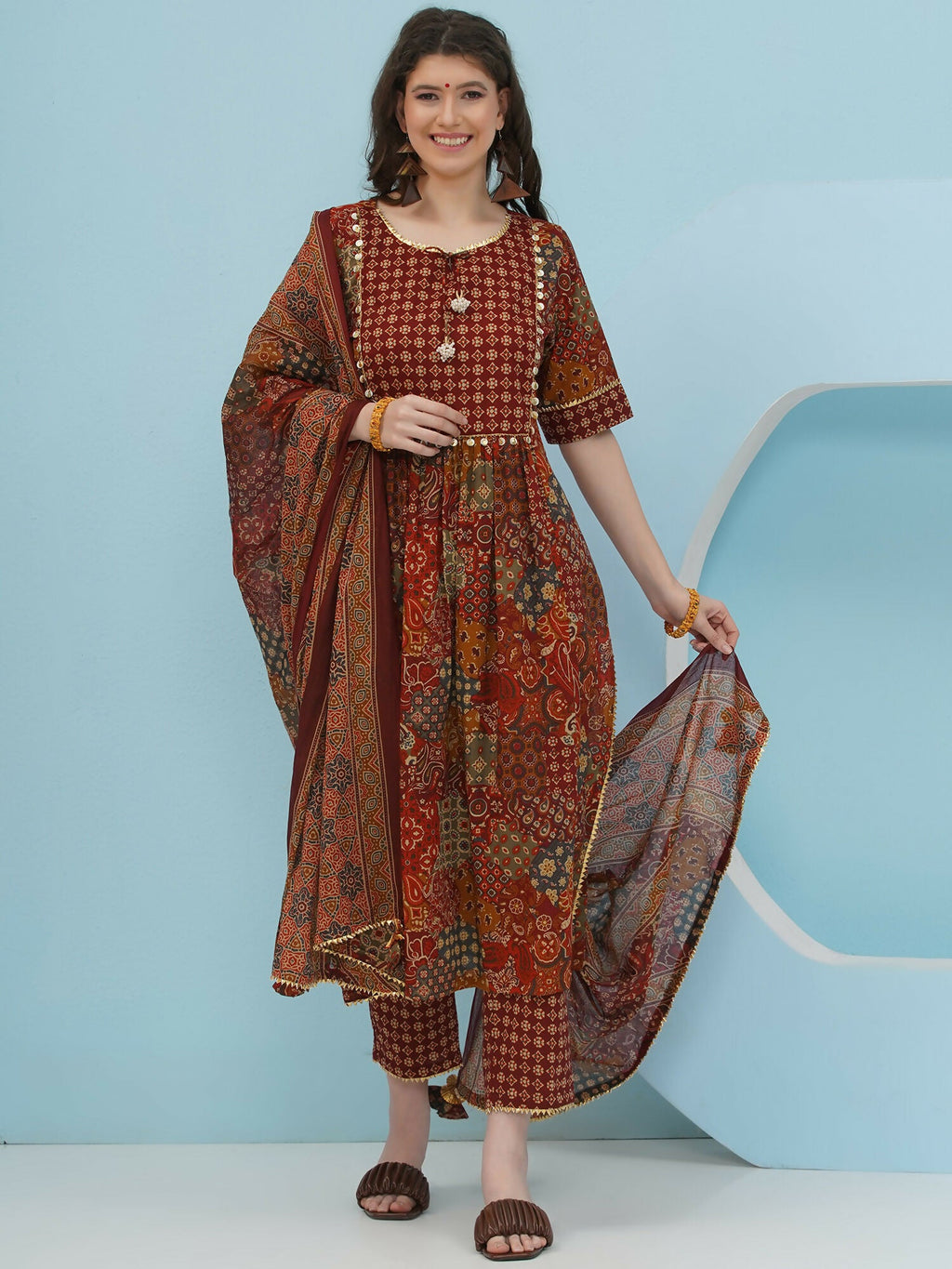 Joban Fashion Brown Suit Set