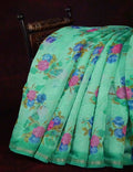 Rama Green Floral Design Semi Chanderi Saree By Gayathri Reddy Designer Studio