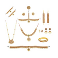 Elite trade Metal Copper Gold Green White Jewel Set