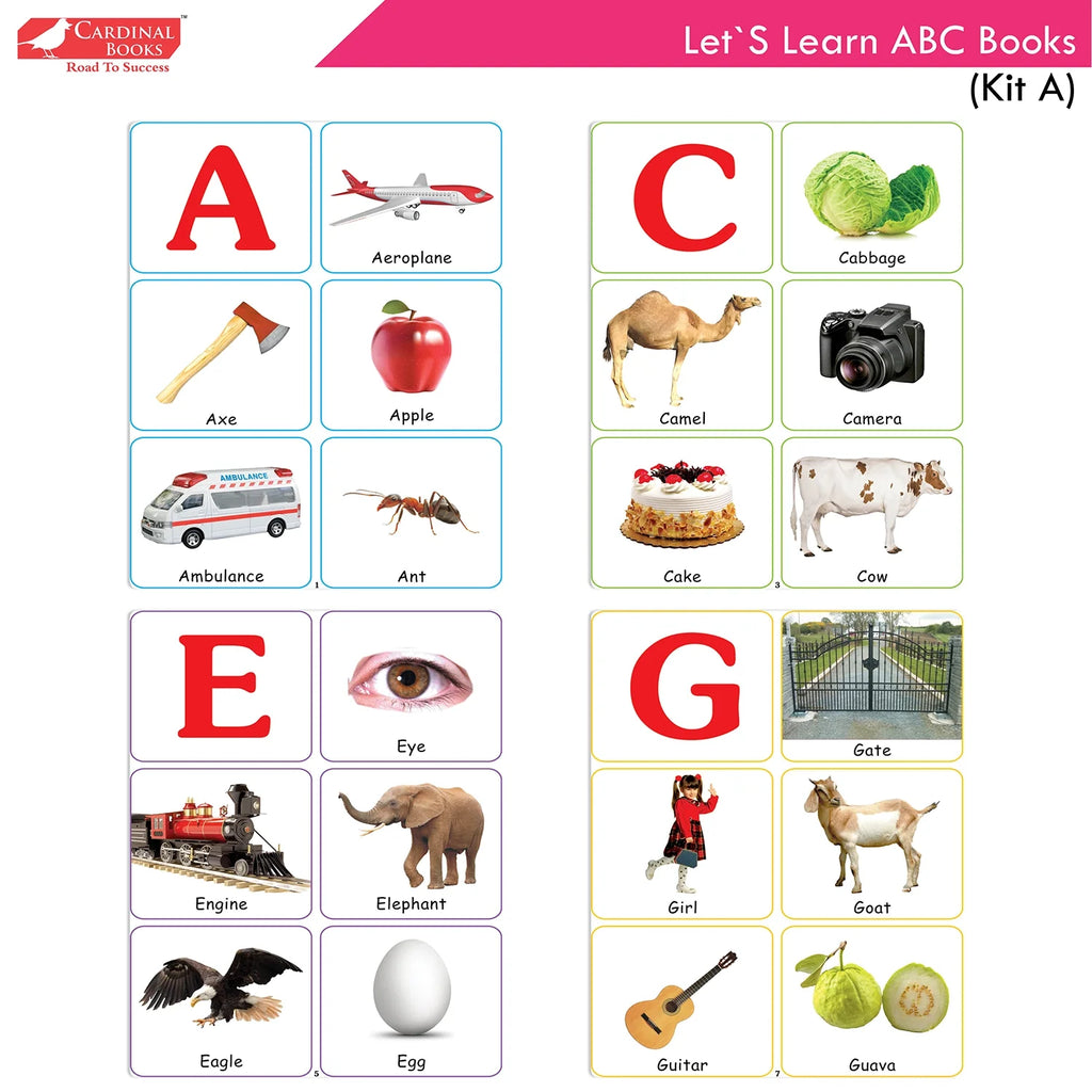 Cardinal Books Preschool Learning Playgroup (Preparatory Pre-Nursery) Kit A| Ages 2-3 Years| My First ABC Picture Dictionary