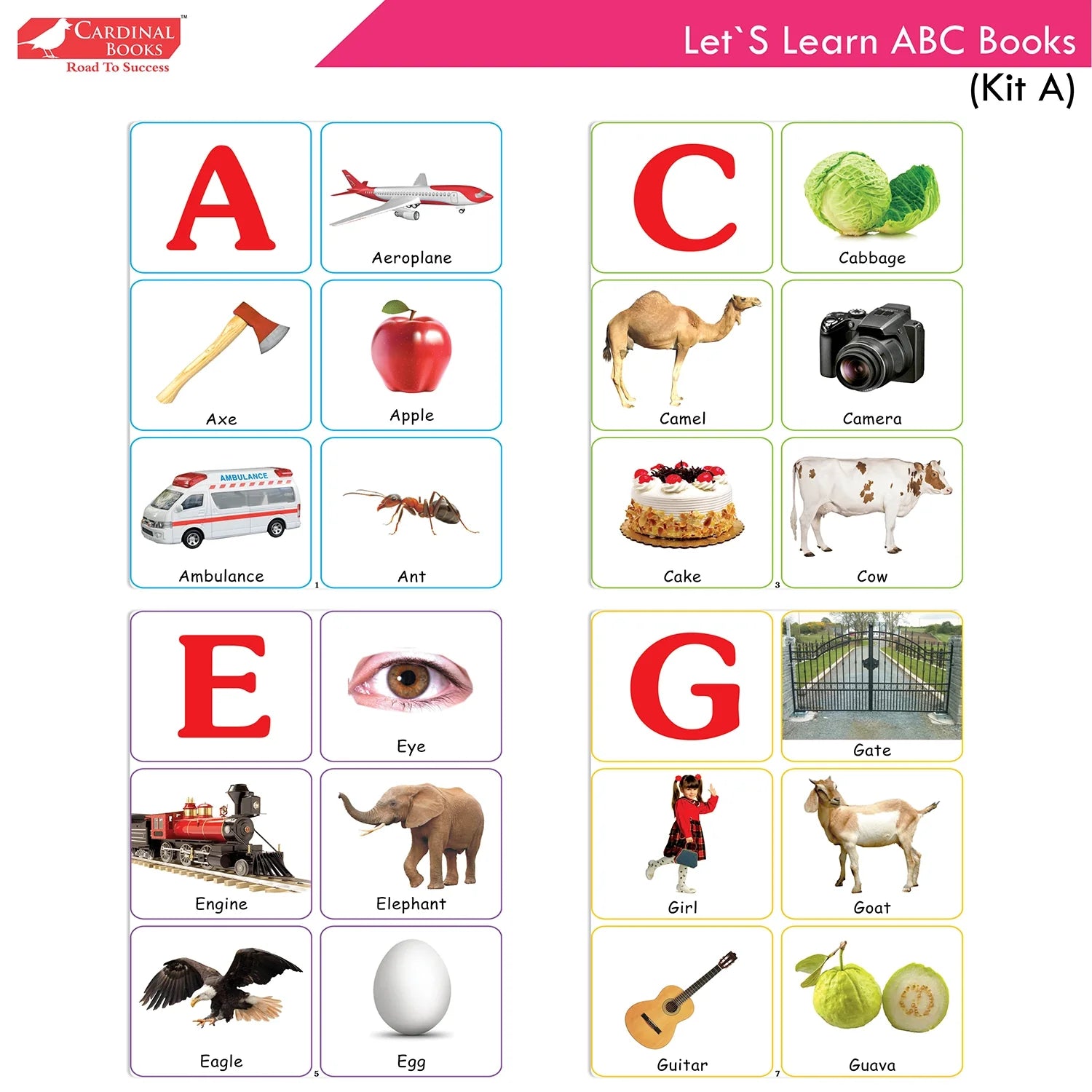 Cardinal Books Preschool Learning Playgroup (Preparatory Pre-Nursery) Kit A| Ages 2-3 Years| My First ABC Picture Dictionary