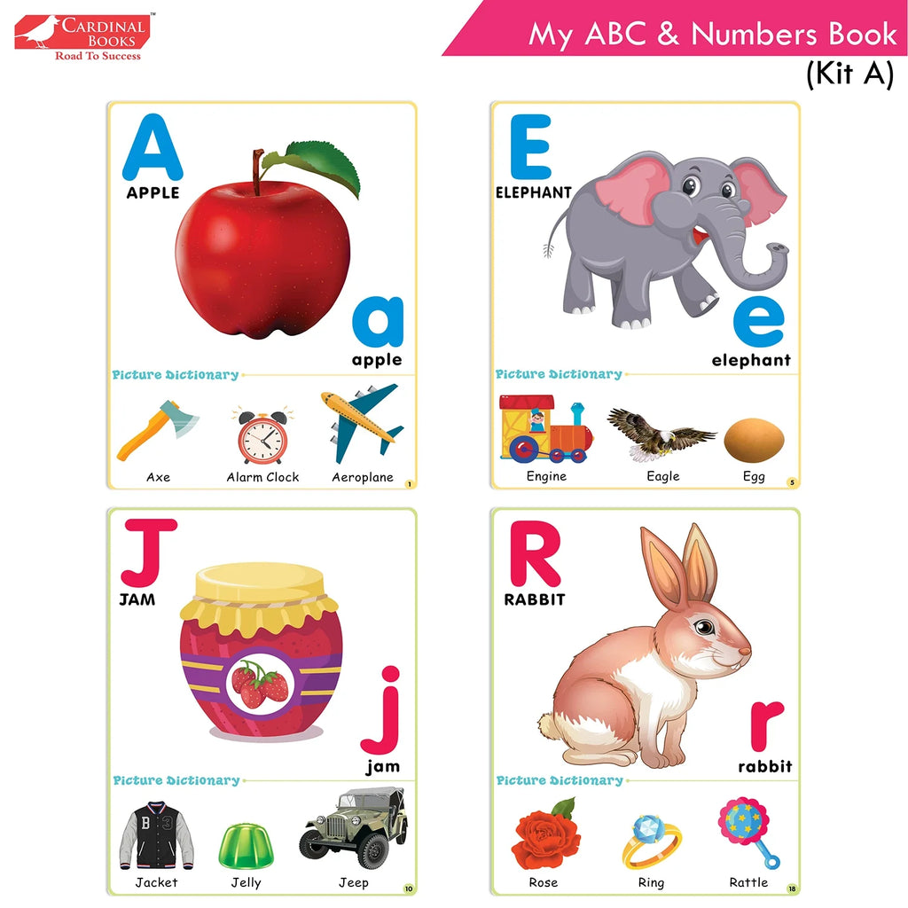 Cardinal Books Preschool Learning Playgroup (Preparatory Pre-Nursery) Kit A| Ages 2-3 Years| My First ABC Picture Dictionary