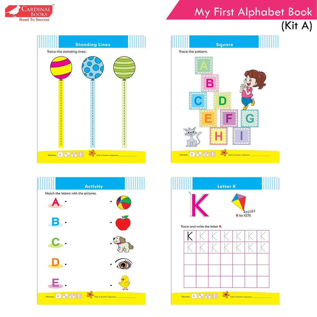 Cardinal Books Preschool Learning Playgroup (Preparatory Pre-Nursery) Kit A| Ages 2-3 Years| My First ABC Picture Dictionary