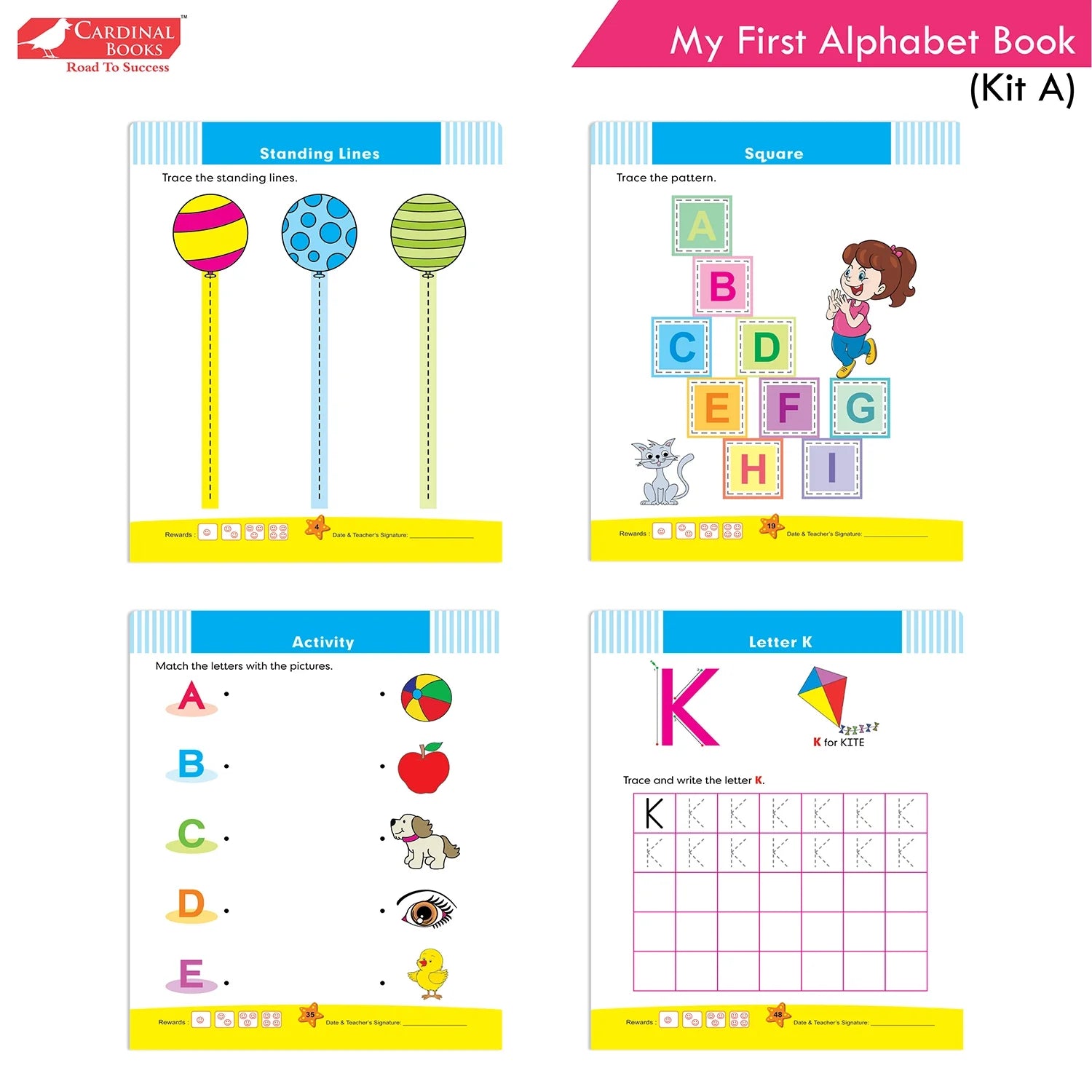 Cardinal Books Preschool Learning Playgroup (Preparatory Pre-Nursery) Kit A| Ages 2-3 Years| My First ABC Picture Dictionary