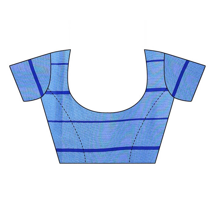 Vamika Blue Cotton Silk Weaving Saree (Goggle Blue)