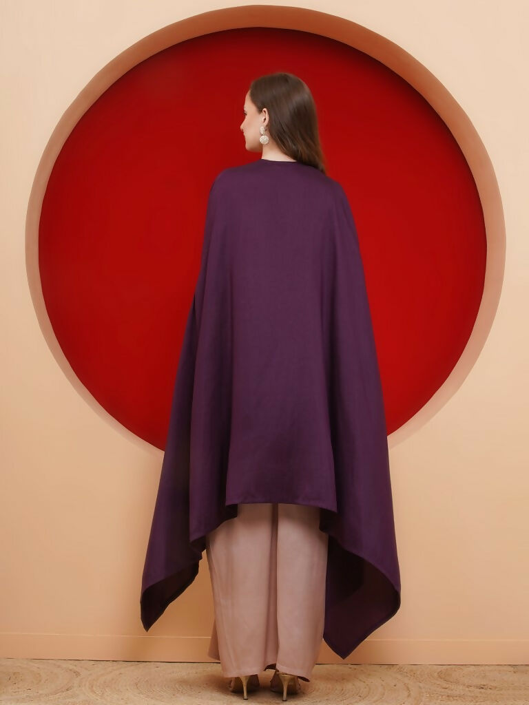Joban Fashion Purple and Rose Gold Skirt set with Cape