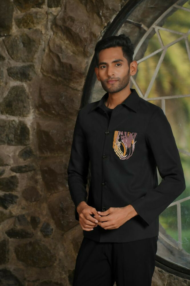 Stirrup Black Shacket by Hilo Design