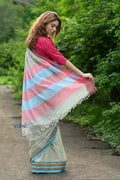 Very Much Indian Traditional Patteda Anchu Ilkal Handloom Saree-Gage Green