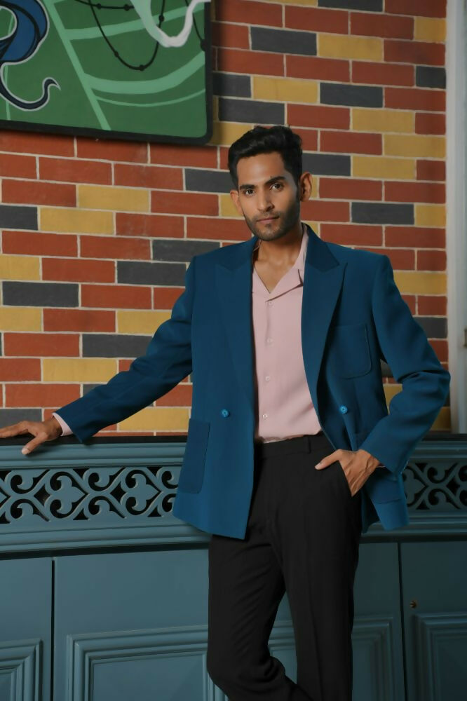 Teal Blue Smart-Casual Co-Ord Set by Hilo Design