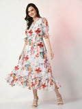 Myshka Women's White Printed Dress