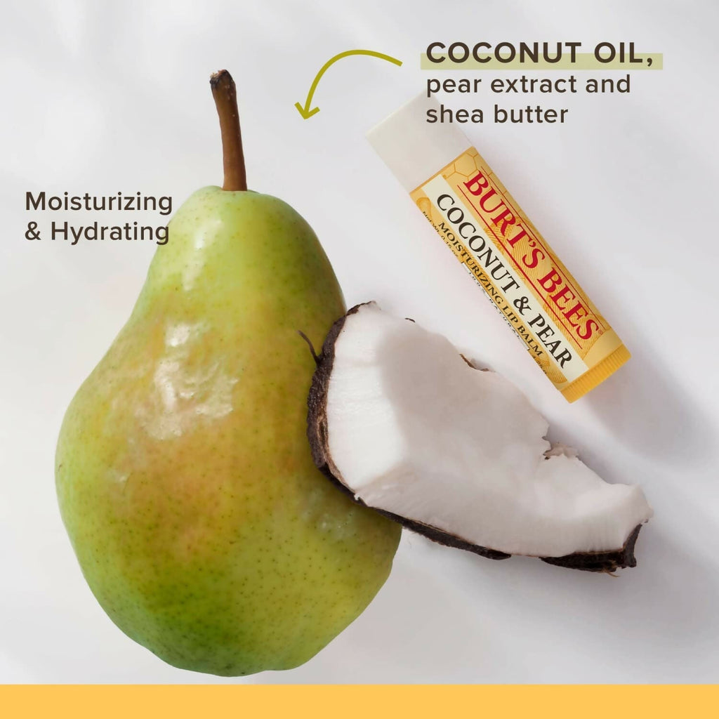 Burt's Bees Natural Moisturizing Lip Balms (Beeswax, Cucumber Mint, Coconut & Pear, Vanilla Bean)