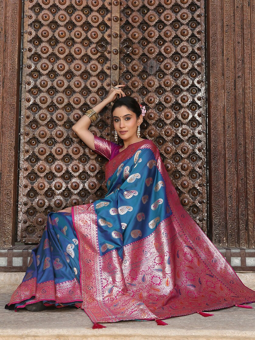 Shree Shyam Fashion Sky Blue Silk Saree