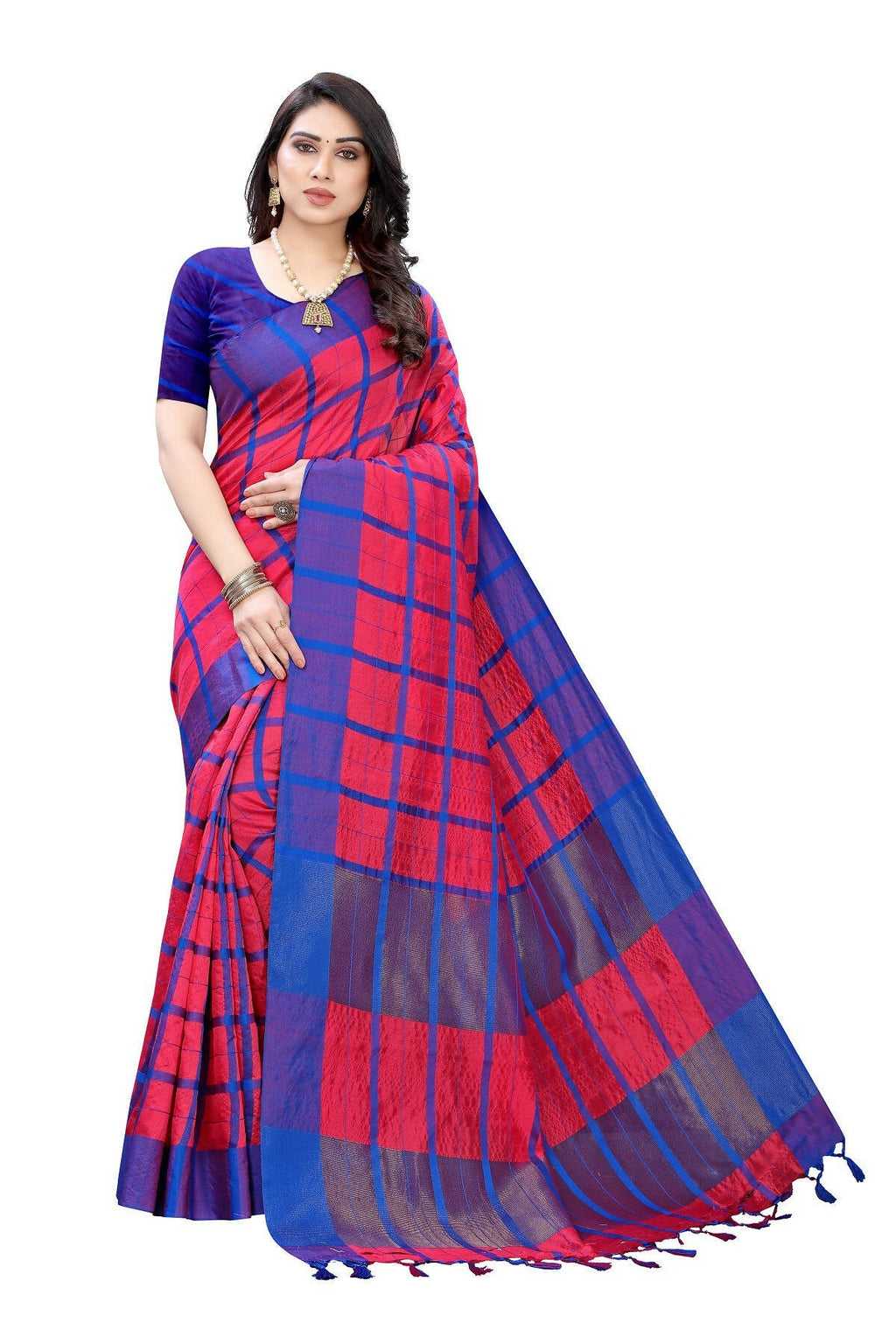 Vamika Pink Cotton Silk Weaving Saree (SATURN PINK)