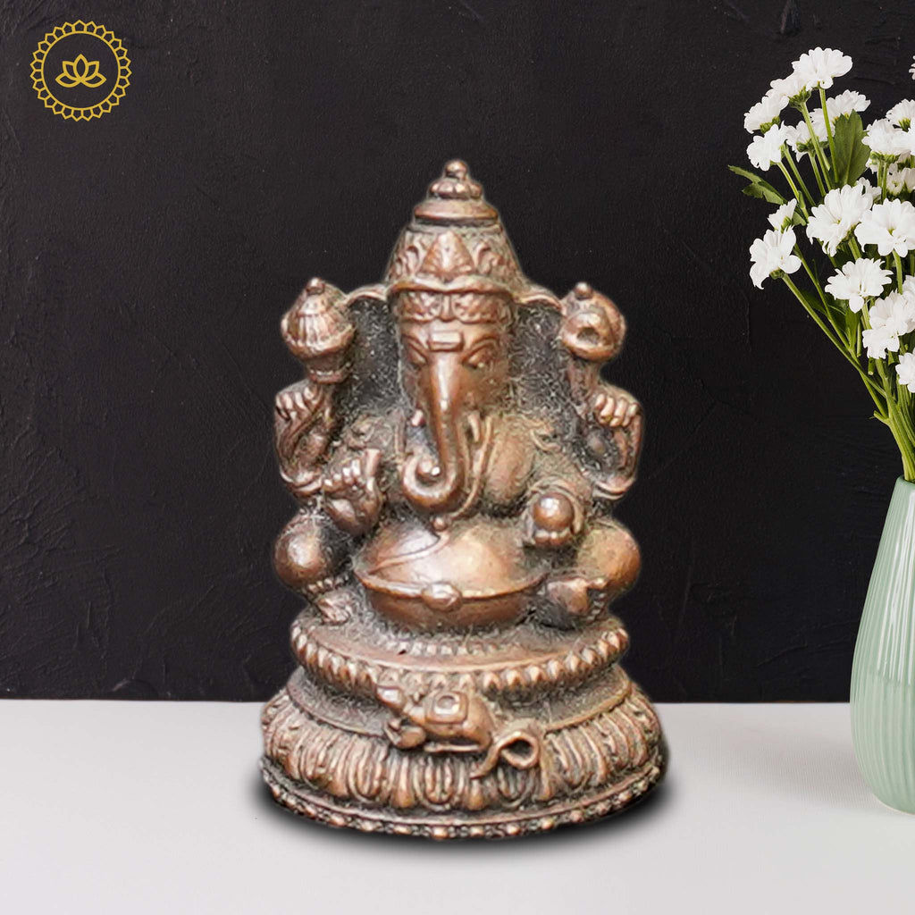 Copper Ganesha Idol