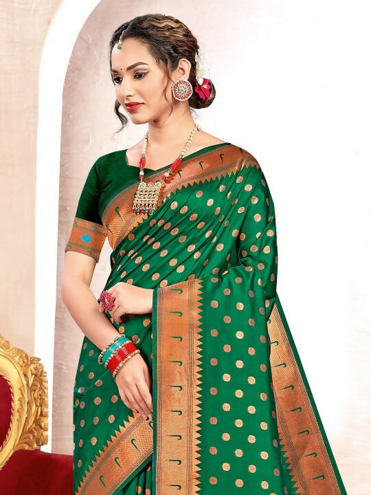 Shree Shyam Fashion Paithani Silk Green Saree