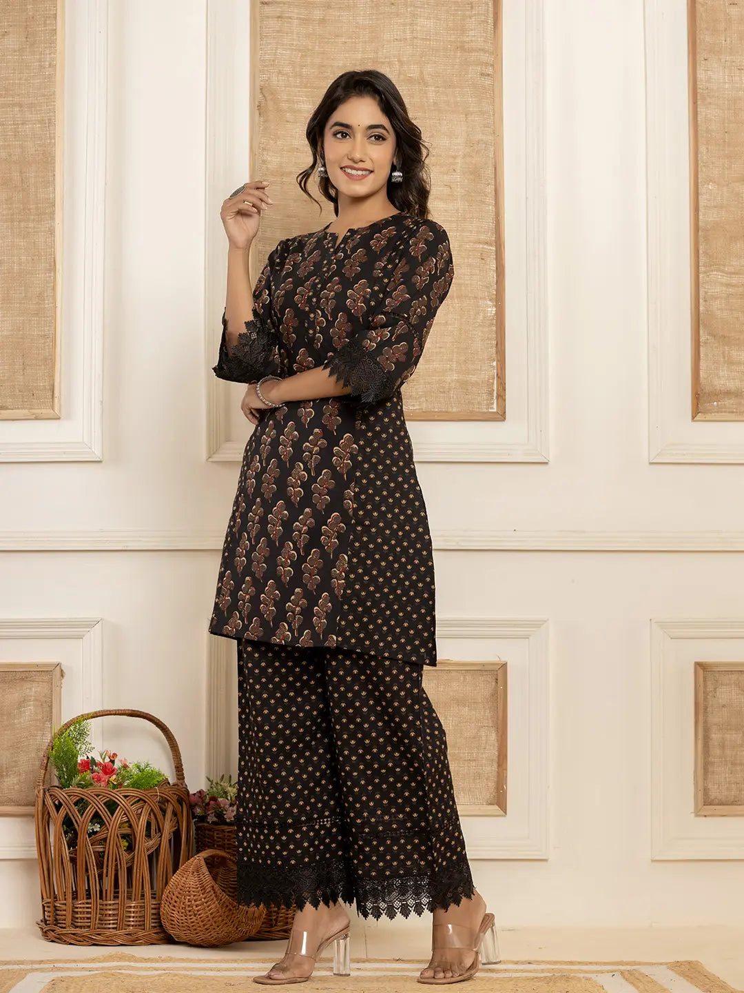 Yufta Cotton Black Co-Ord Set
