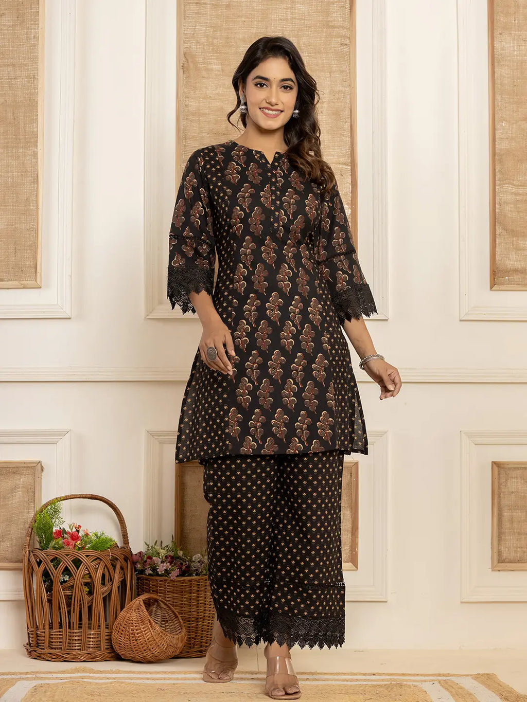 Yufta Cotton Black Co-Ord Set