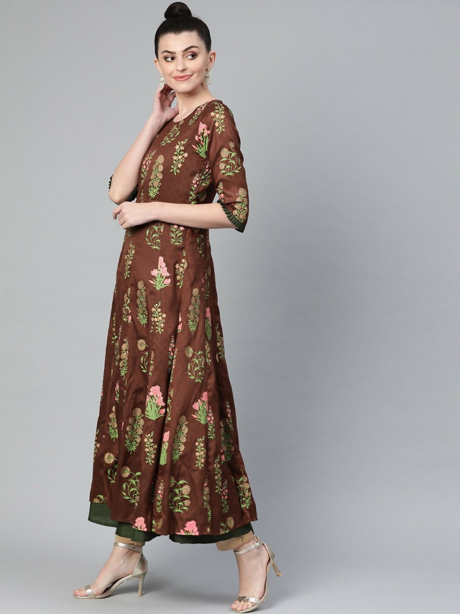 Ahalyaa Women's Traditional wear Kurta - Brown