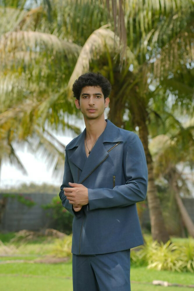 Nebula Verge Denim Blue Shacket by Hilo Design