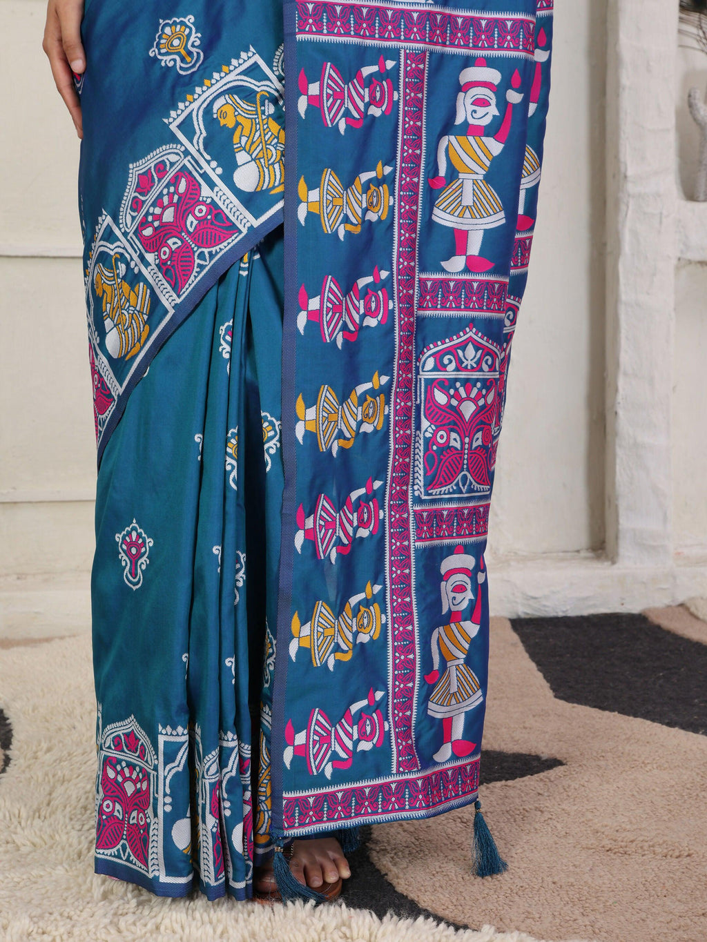 Shree Shyam Fashion Silk Blend Teal Blue Saree