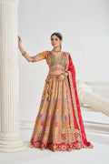 Kesar Fab Mustard Silk Embroidered Lehenga