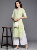Ahalyaa Women's Traditional Wea Kurta Set - Pista Green
