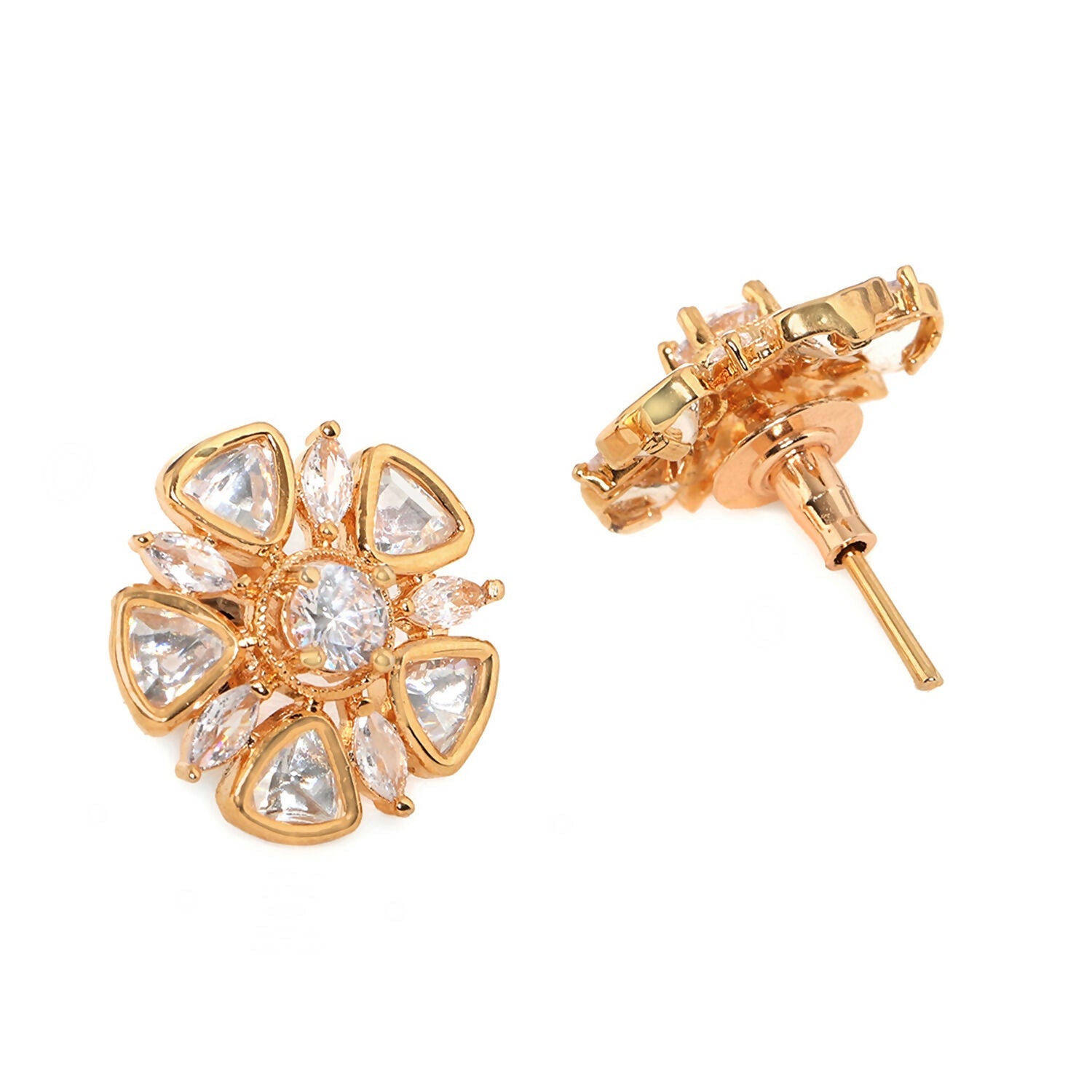 Round Kundan Studs (Gold) - Ruby Raang